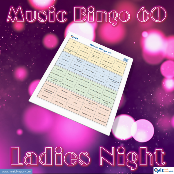 Music bingo with 60 songs that are all performed by women and female groups. PDF file with 100 bingo boards and link to Spotify playlist.