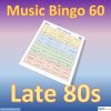 Music bingo with 60 well-known songs from the last years of the 1980s. Access to PDF file with 100 bingo boards and link to Spotify playlist.