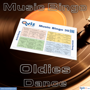 Music bingo with 30 of the most danceable oldies hits from the 50s to the 70s disco era! PDF file with 100 bingo boards and link to Spotify playlist.