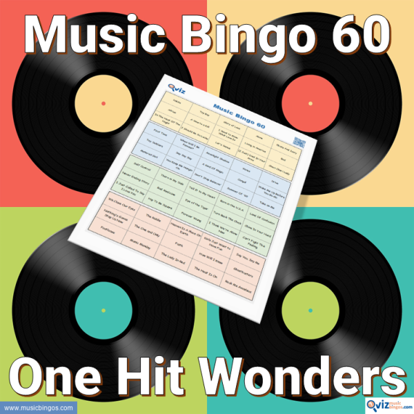 Music bingo with 60 songs that are considered one-time hits. Guaranteed high recognition factor. PDF file with 100 bingo boards and link to Spotify playlist.
