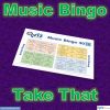Music bingo with 30 songs by and with Take That members. Test your friends and get to know the artist. PDF file with 100 boards and link to playlist.