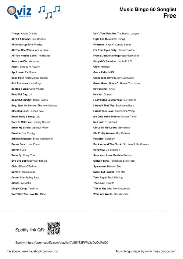 Free Music Bingo - Image 7