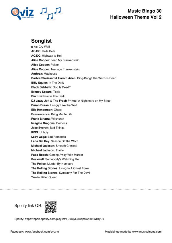 Halloween Theme - Music Bingo - Image 5