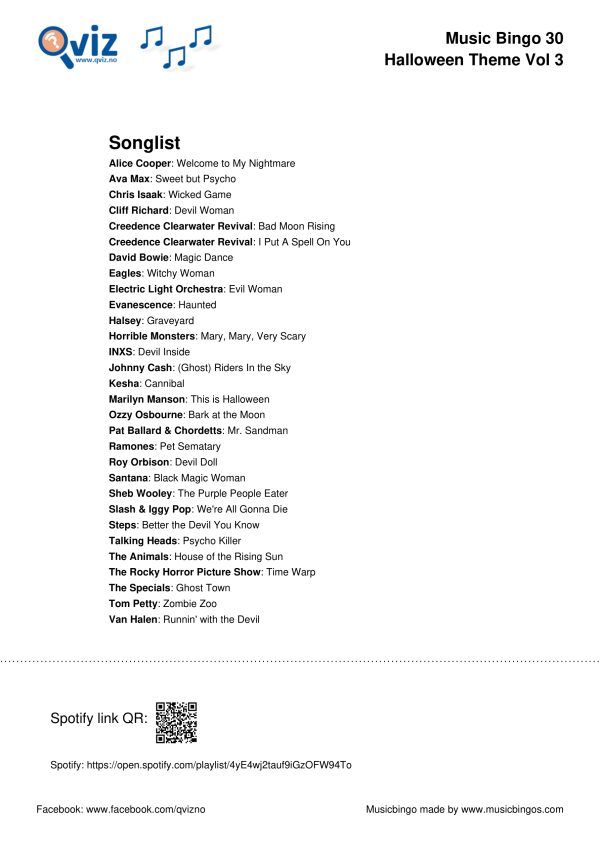 Halloween Theme - Music Bingo - Image 7