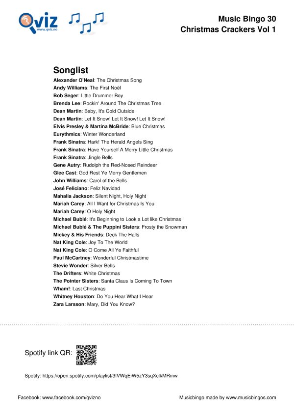 Christmas Crackers - Music Bingo - Image 3