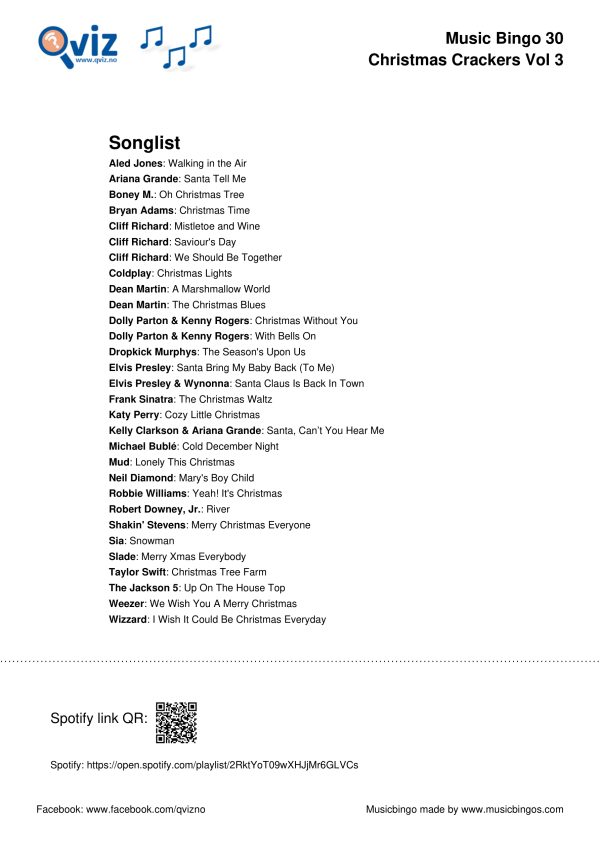 Christmas Crackers - Music Bingo - Image 7